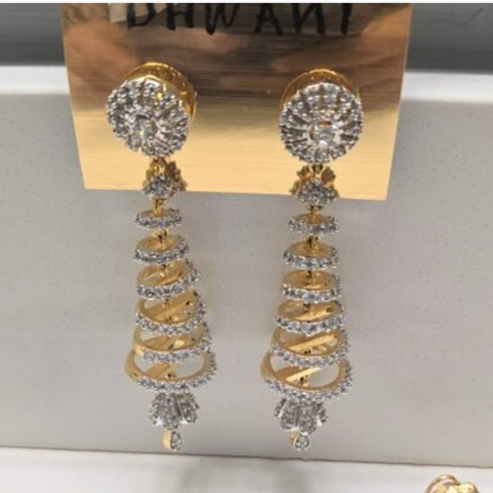 Gold and Zircon Earrings - NWOT